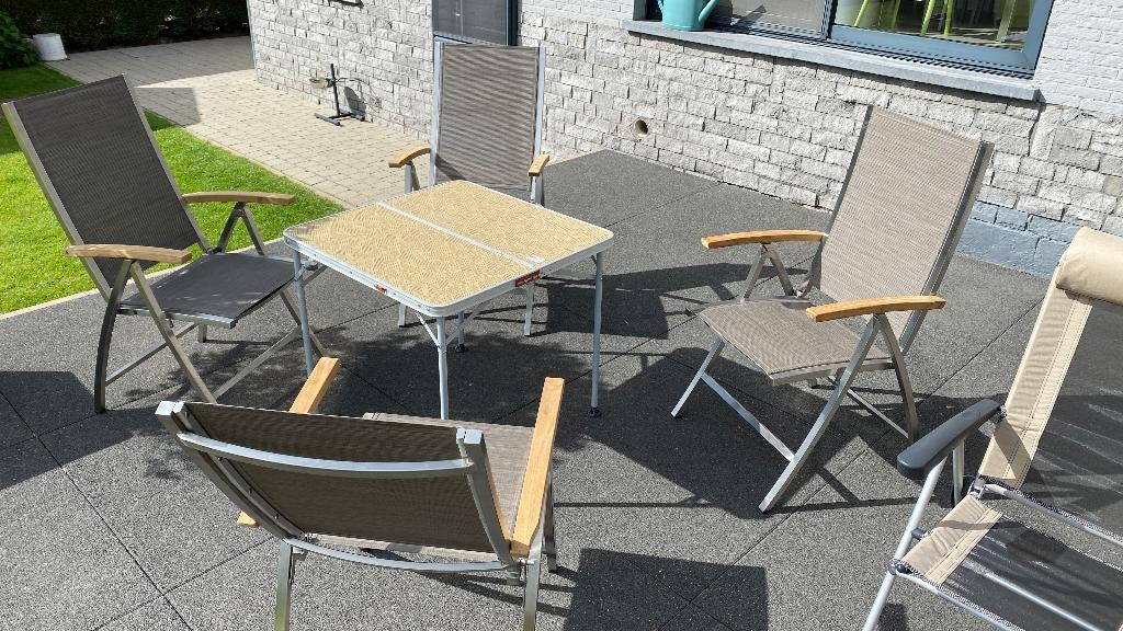4x tuinstoelen in inox rvs (splinternieuw), Ophalen of Verzenden, Nieuw, Rvs, Verstelbaar