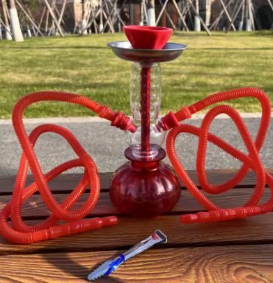 Belle pipe à eau Shisha/acrylique avec double tuyau (25 cm), Enlèvement ou Envoi, Neuf, Narguilé
