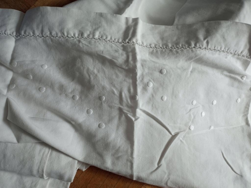 Drap ancien brodés en coton, Enlèvement, Comme neuf, Deux personnes, Drap-housse ou Taie d'oreiller