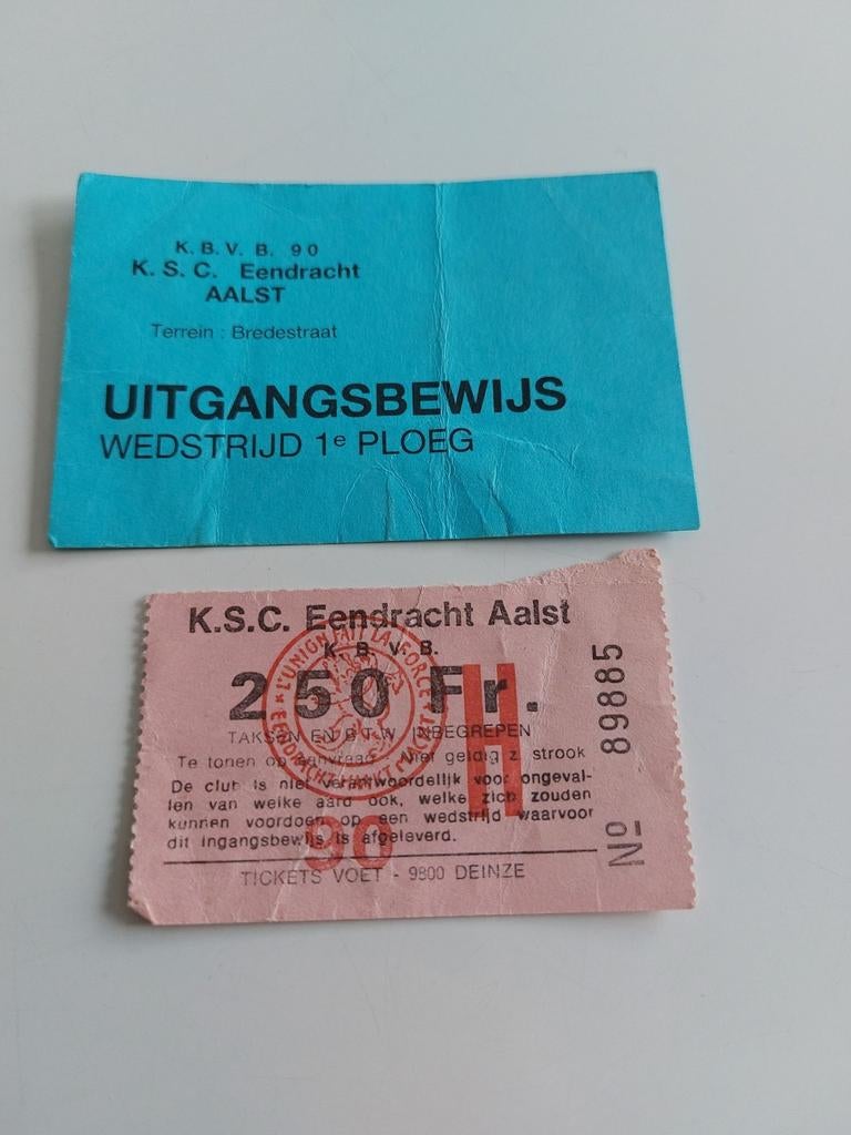 Eendracht Aalst voetbalticket Jaren ´70-'80, Tickets en Kaartjes