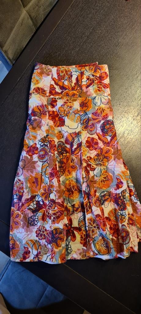Geborduurde rok met veelkleurige bloemen van D'Auvry, Kleding | Dames, Ophalen of Verzenden, Zo goed als nieuw, Wit, Rok