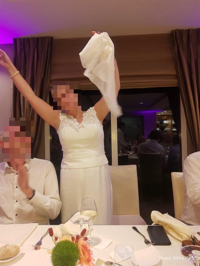 Bruidspak 3-delig, Vêtements | Femmes, Vêtements de mariage & Accessoires de mariage, Enlèvement ou Envoi, Comme neuf, Blanc, Costume de mariage