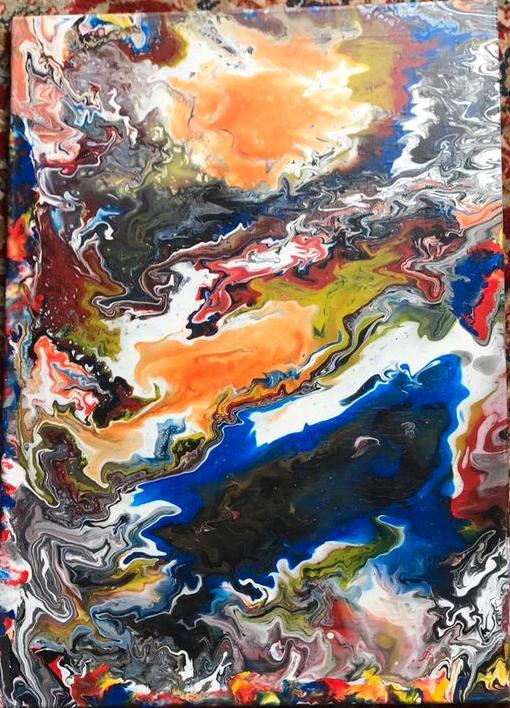 Pouring schilderij met verschillende verassing en verhalen, Ophalen of Verzenden