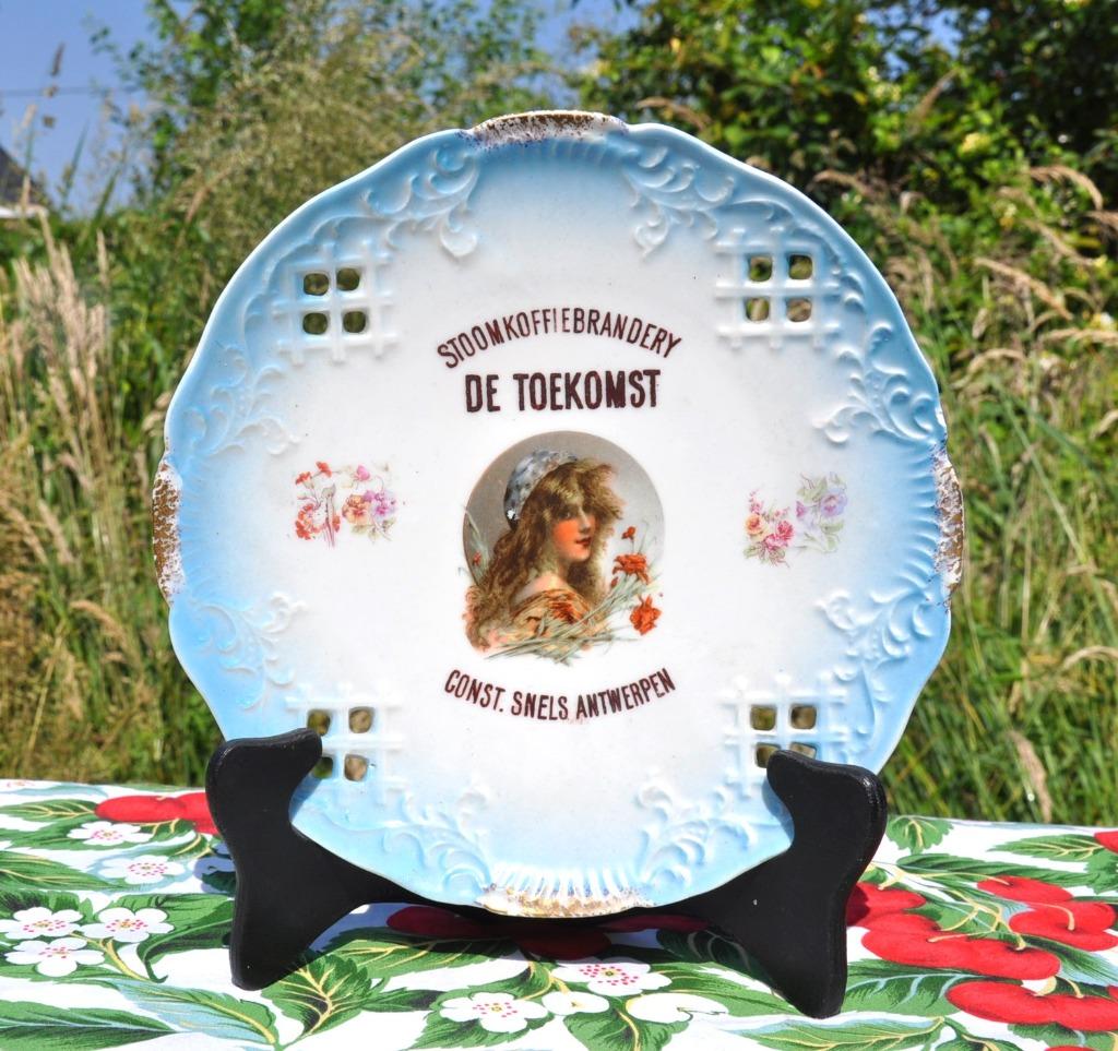 assiette porcelaine 16 trous publicitaire stoomkoffiebrander, Ophalen of Verzenden