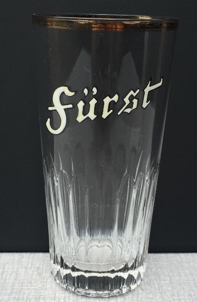 Bierglas Fürst emaille, ribbelglas Brouwerij Het Sas, Verzamelen, Biermerken, Ophalen of Verzenden, Gebruikt, Glas of Glazen, Overige merken