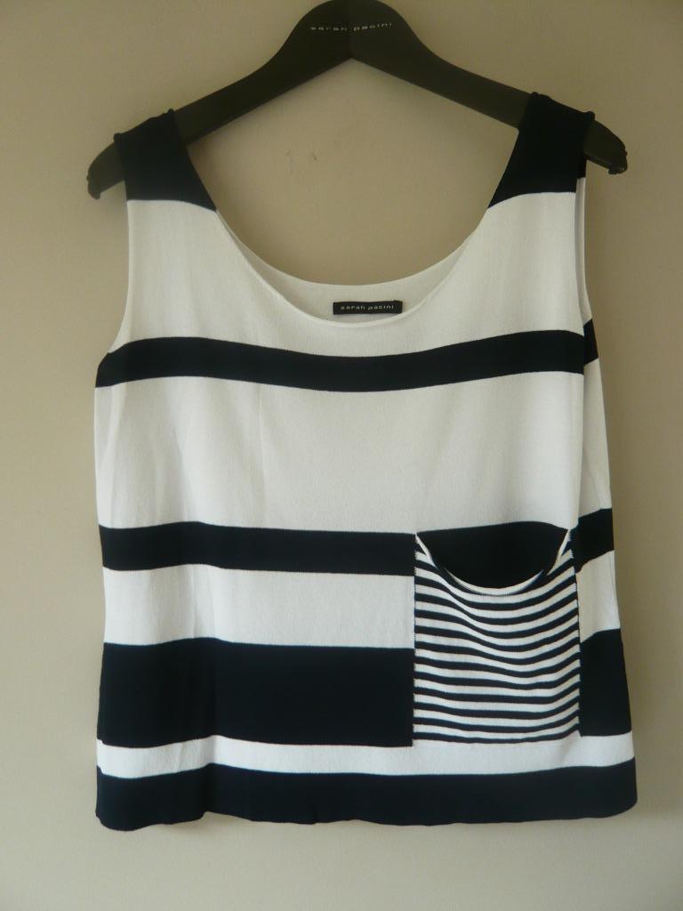 Pull noir et blanc Sarah Pacini comme neuf 1 poche, Sarah pacini, Enlèvement ou Envoi, Comme neuf, Blanc