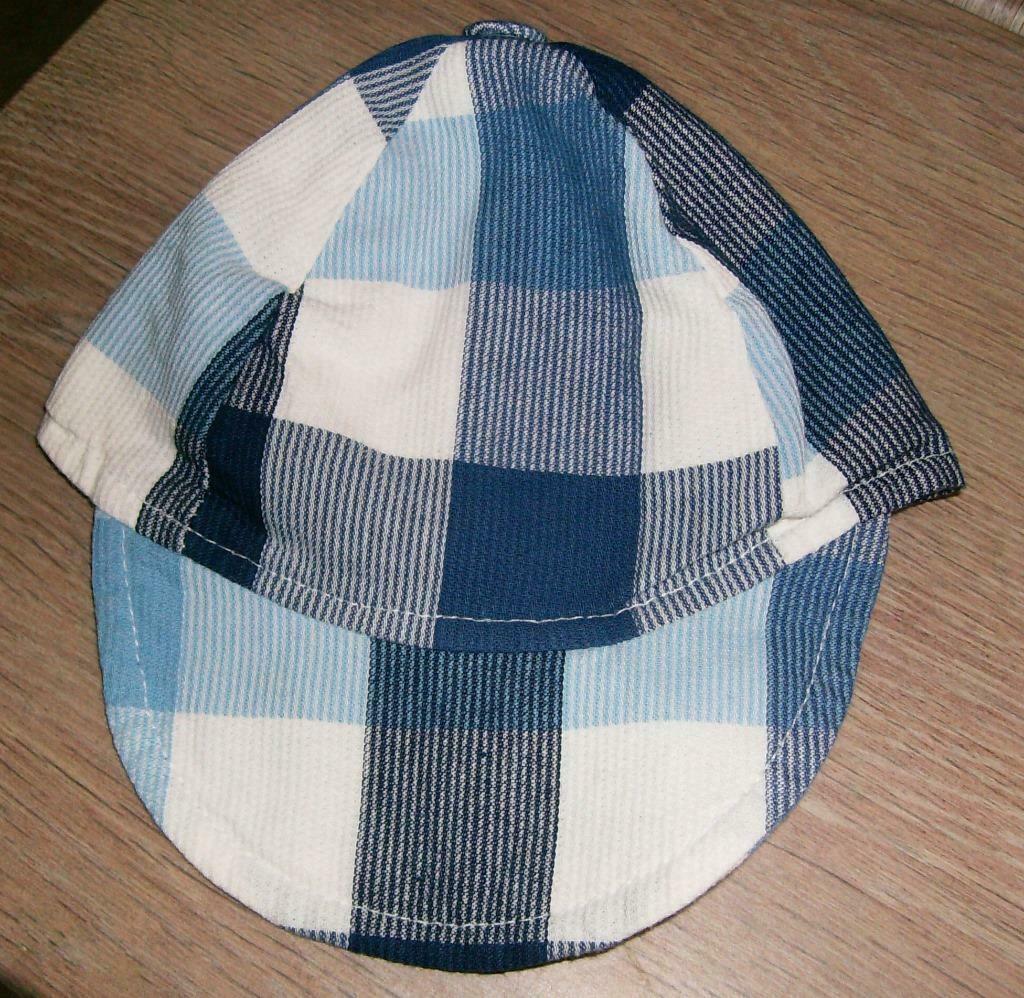 blauw geruit petje mt 62, Ophalen of Verzenden, Pet, Jongetje, Gebruikt