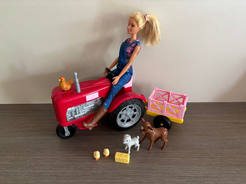 Barbie avec tracteur et animaux de ferme, Enlèvement ou Envoi, Comme neuf, Barbie