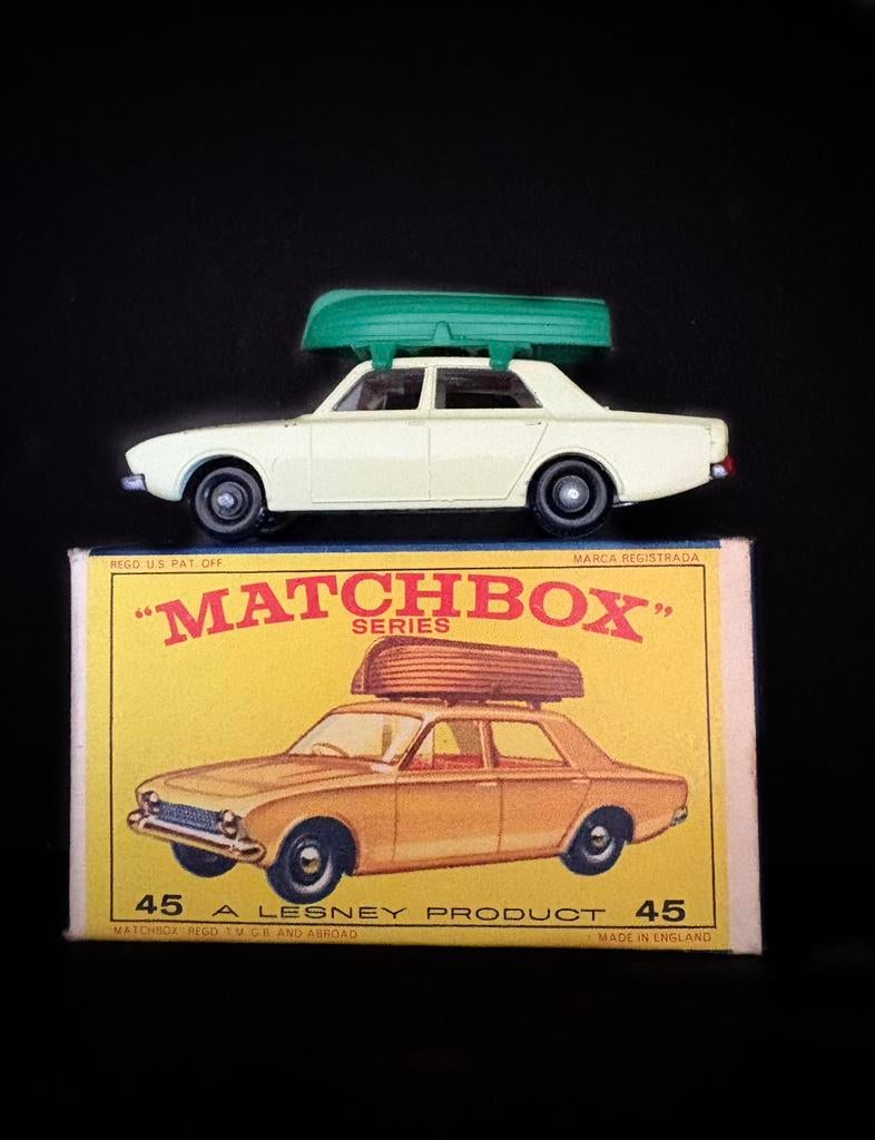 Matchbox nr 45 Ford Corsair with boat, Ophalen of Verzenden, Zo goed als nieuw, Matchbox