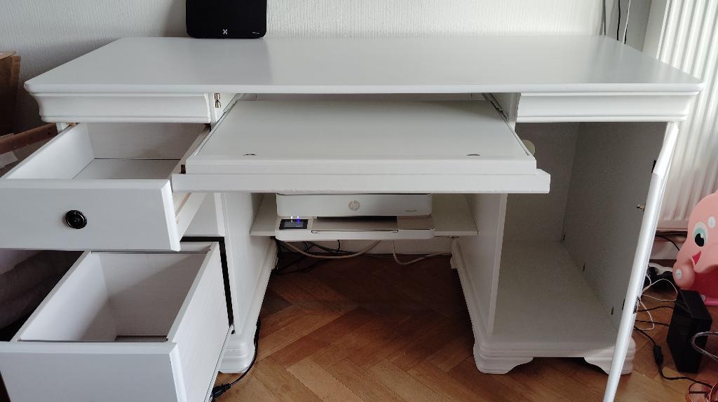 Bureau Blanc Massif- IDANAS, Ikea, Enlèvement, Comme neuf, IKEA, Blanc