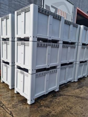 Caisses-palettes grises Klein 1,20 x 80 x 79, Jardin & Terrasse, Barils de pluie, Comme neuf, Synthétique, 150 litres ou plus