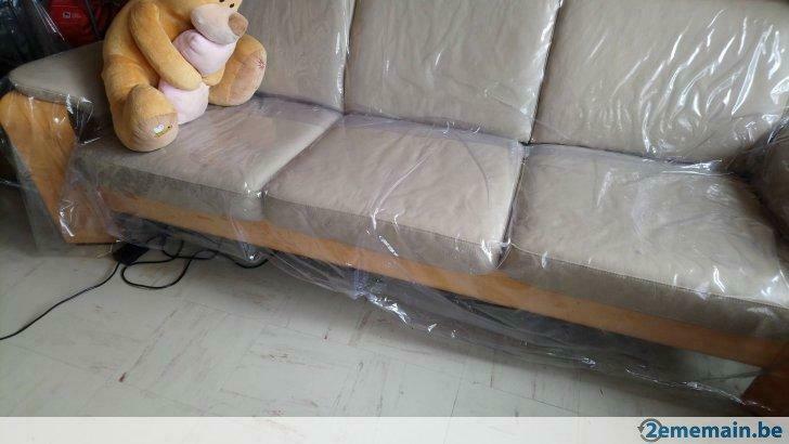 Urgent voir  Streeless grand canapé en cuir véritable 3/4/Pl, Utilisé, Tissus, 200 à 250 cm
