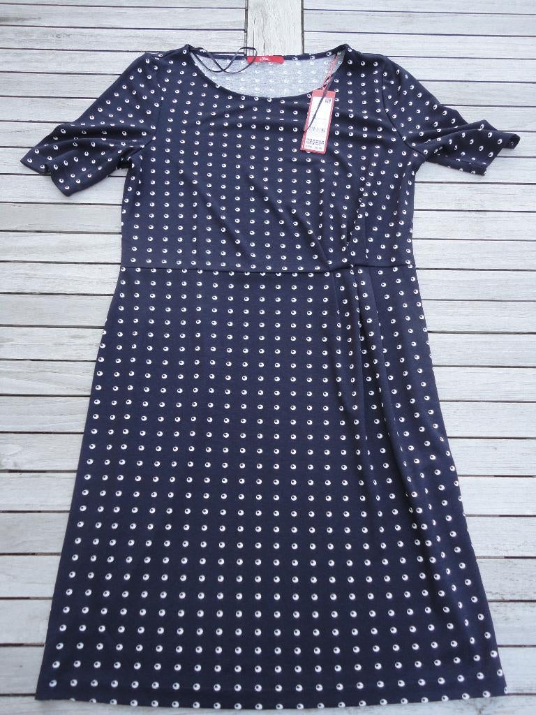 Jurk s. Oliver (maat: 40), Maat 38/40 (M), Blauw, Ophalen of Verzenden, Onder de knie