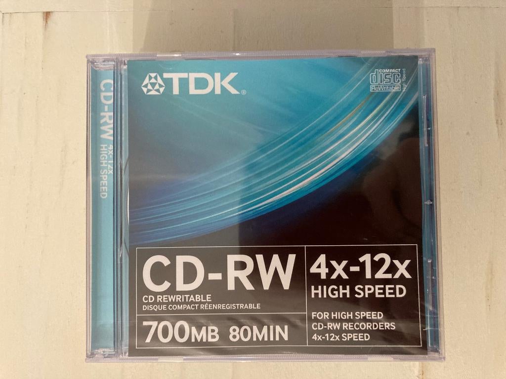 CD-RW TDK 4x-12x 700 Mo neuf et non ouvert, Neuf, Enlèvement ou Envoi, Réinscriptible, TDK