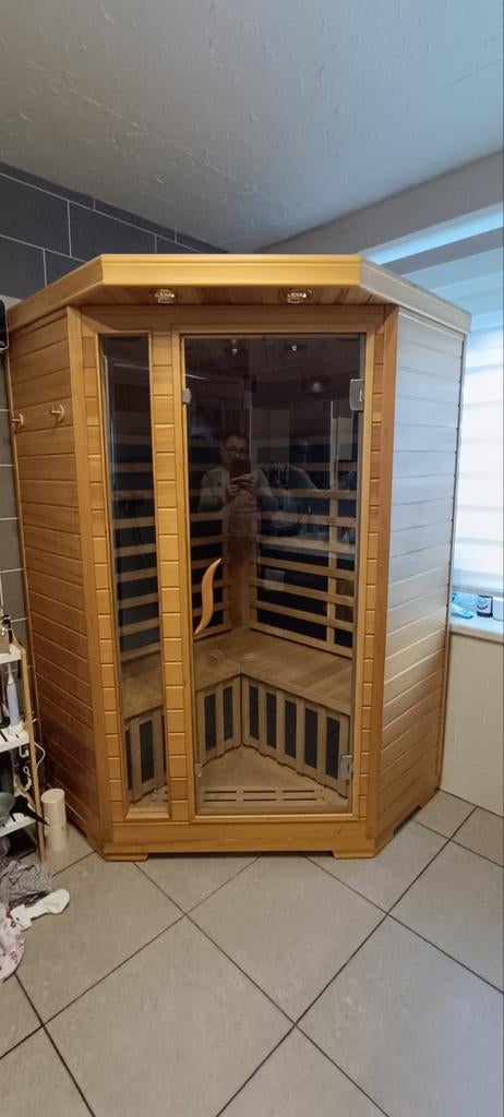 Sauna infrarouge pour 2-3 personnes, Sports & Fitness, Enlèvement, Comme neuf, Infrarouge, Sauna complet