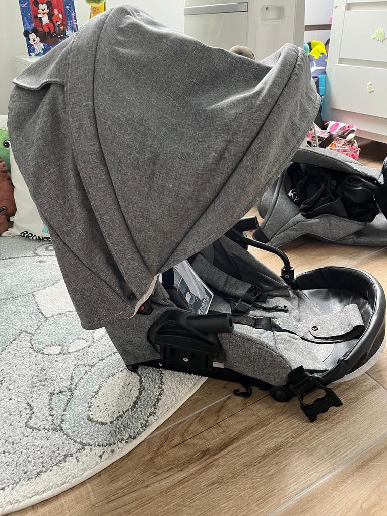 Kinderwagen FIRST ATLANTA GREY - Complete set, Ophalen, Gebruikt, Overige merken, Verstelbare rugleuning