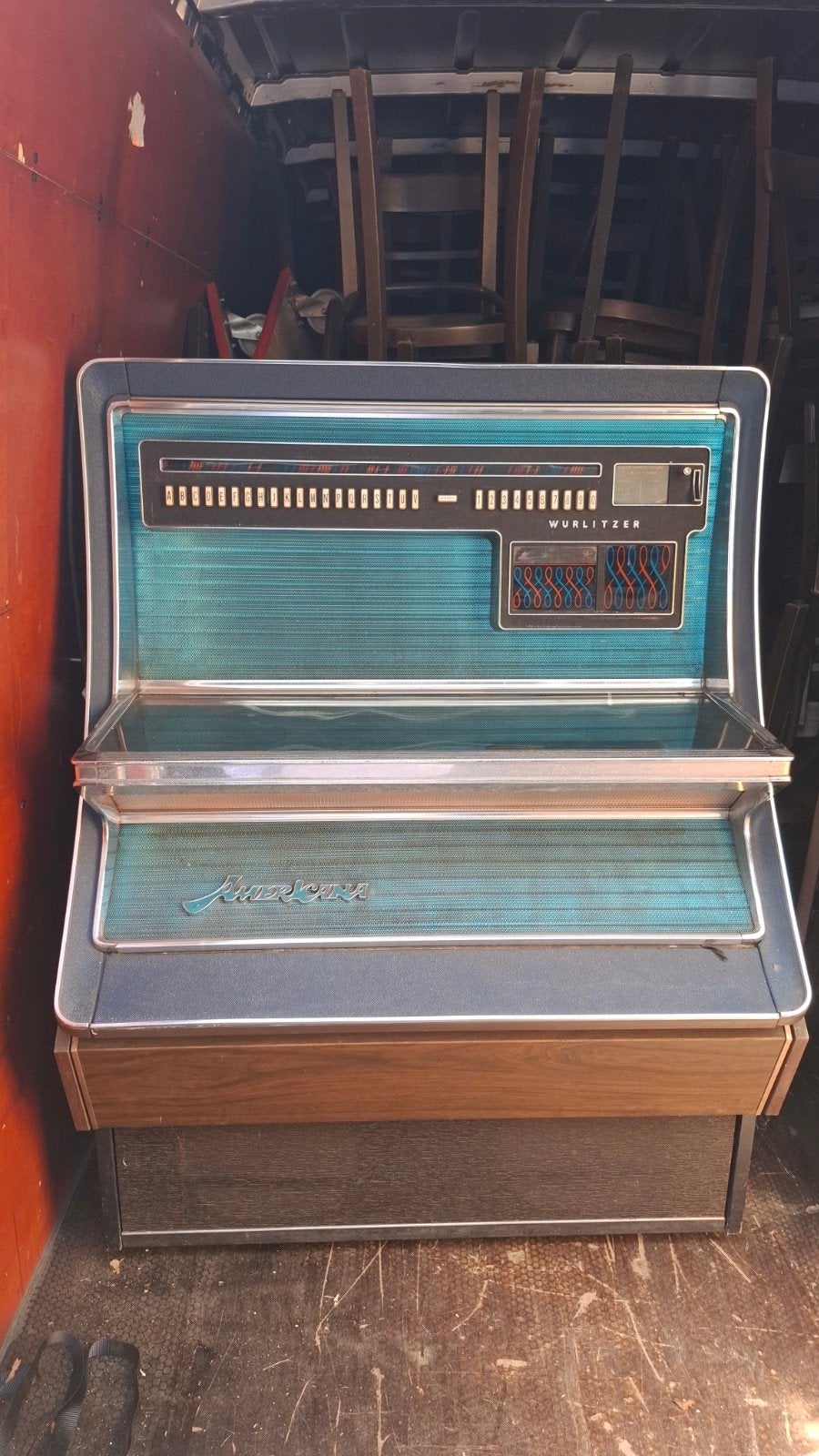 wurlitzer americana 3700 vintage jukebox leuke eyecatcher!, Verzamelen, Automaten | Jukeboxen, Ophalen of Verzenden, Gebruikt