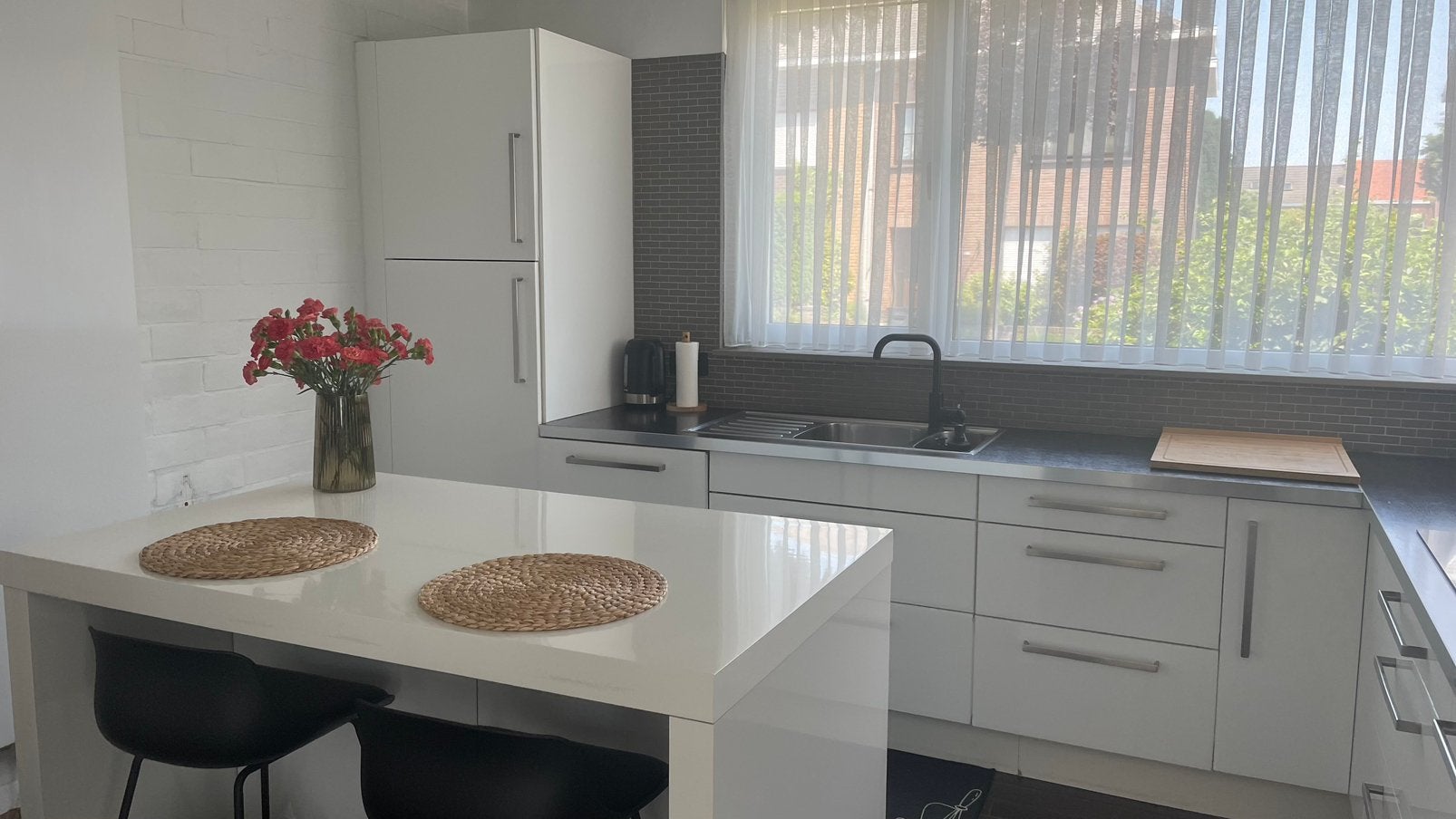 Keuken, Ophalen, Gebruikt, Wit, Hoekkeuken