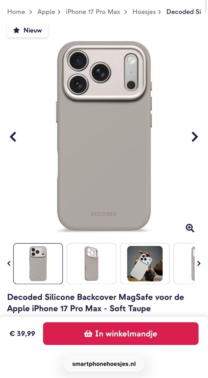Te koop Decoded hoesje, Ophalen, Zo goed als nieuw, IPhone 17