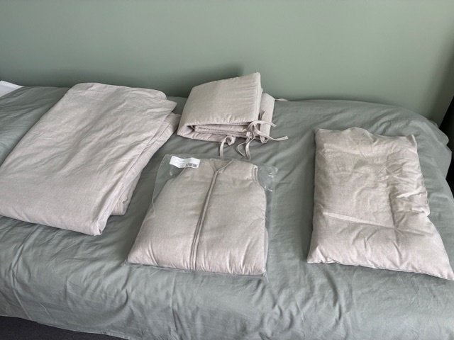 baby beddegoed, Eenpersoons, Beige, Beddengoedset, Katoen