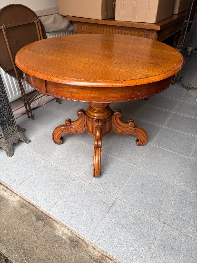 Antieke ronde tafel - Klassiek design biedermeier 1900, Antiek en Kunst, Ophalen