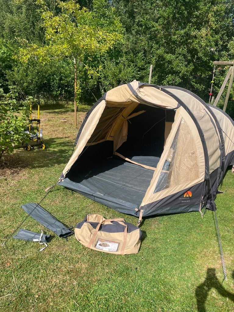 Tente tunnel Safarica Blackhawk 200 TC beige anthracite, Enlèvement, Comme neuf, Jusqu'à 3