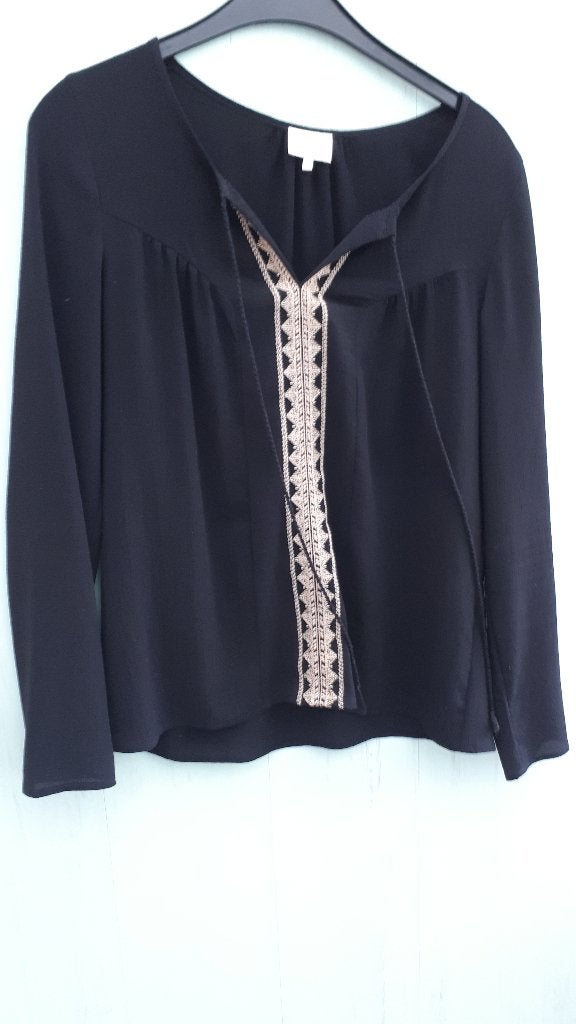 Prachtige zwarte blouse taille S Garance Paris, Kleding | Dames, Ophalen, Zo goed als nieuw