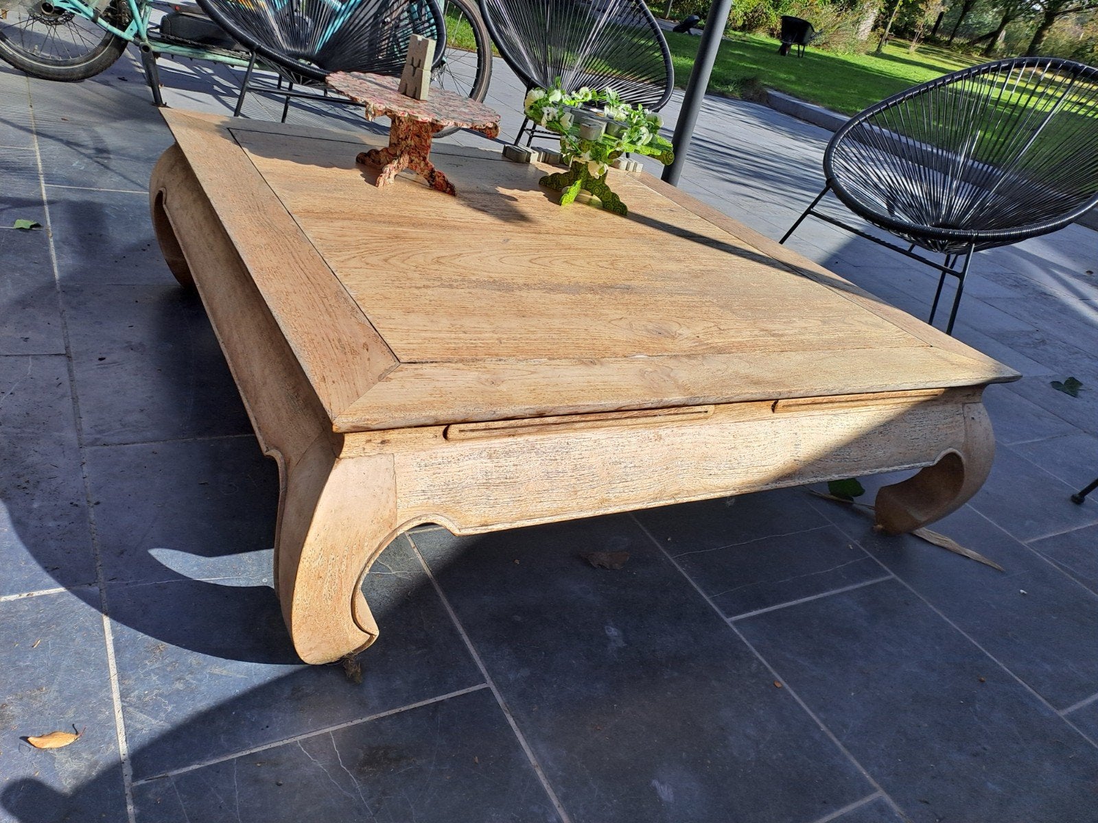 table de salon ou de patio en teck, Maison & Meubles, Teck, 100 à 150 cm, Carré, 100 à 150 cm