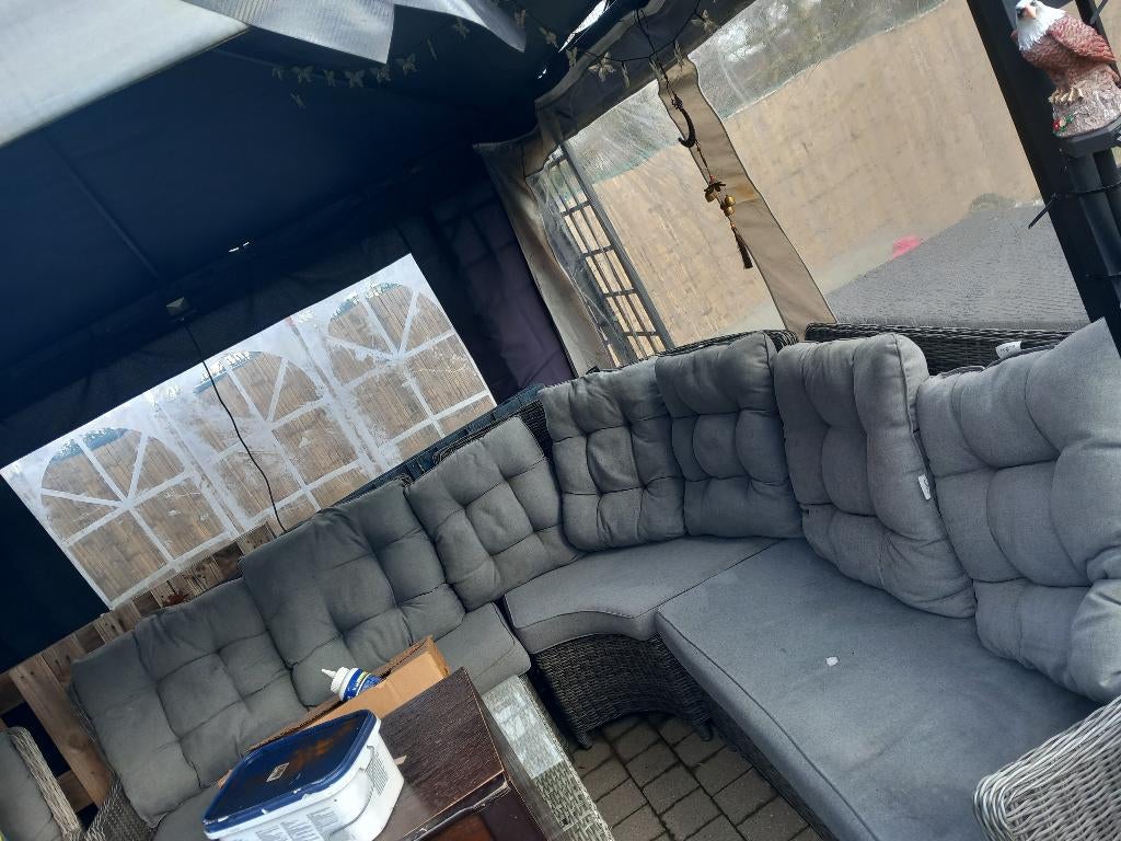 Salon extérieur en osier, Rotin, 5 places, Salons de jardin, Comme neuf