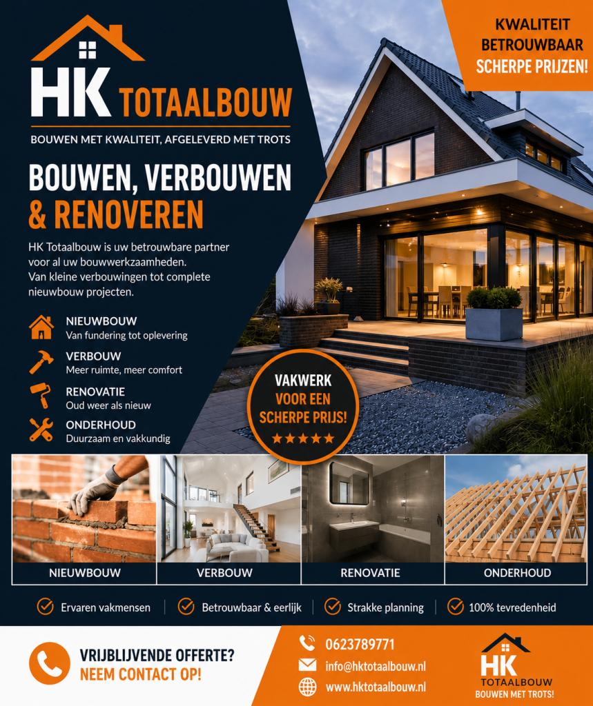 Aannemer – Scherpe Prijs | Vakwerk | Gratis Offerte, Garantie, Verbouw of Aanbouw