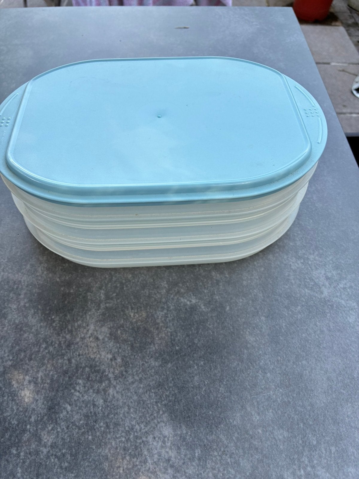 Tupperware charcuterie dozen lichtblauwe deksel, Enlèvement ou Envoi, Utilisé