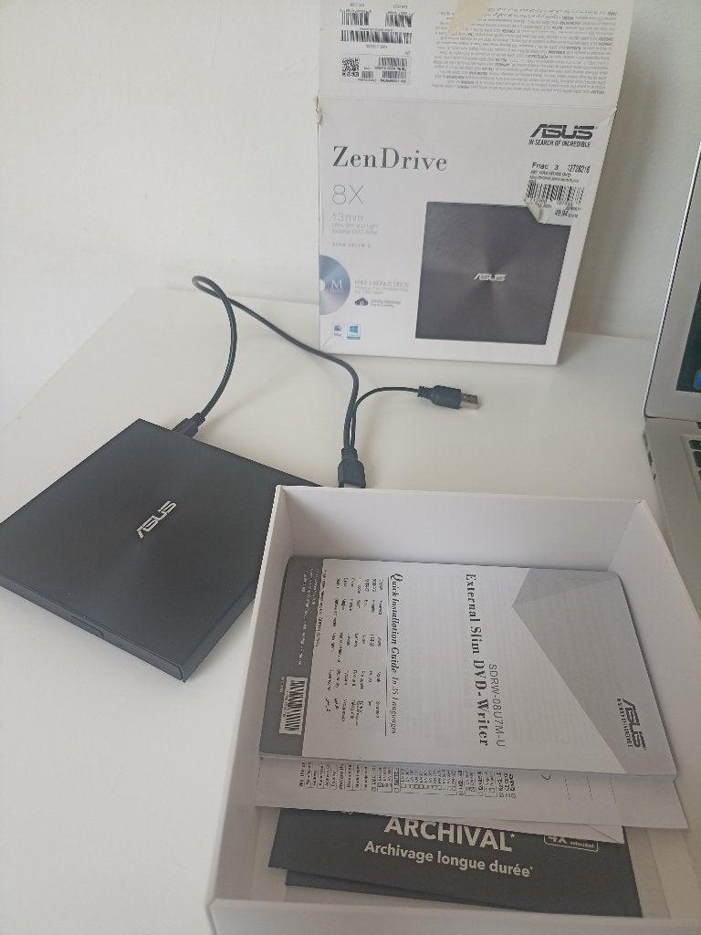 Lecteur de disque externe CD/DVD via câble USB, Cd, Externe, MacOS, Enlèvement
