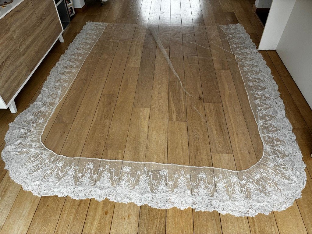 Voile Dentelle de Bruxelles dite Princesse, vers 1890-1920, Ophalen of Verzenden, Dames