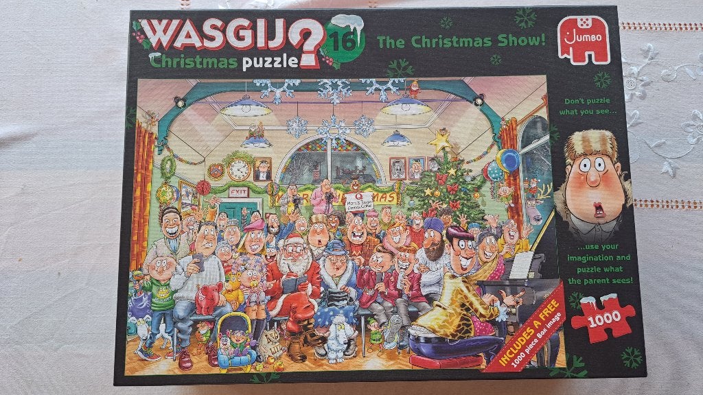 dubbele puzzel WASGIJ Christmas, Hobby en Vrije tijd, Ophalen, 500 t/m 1500 stukjes, Zo goed als nieuw, Legpuzzel
