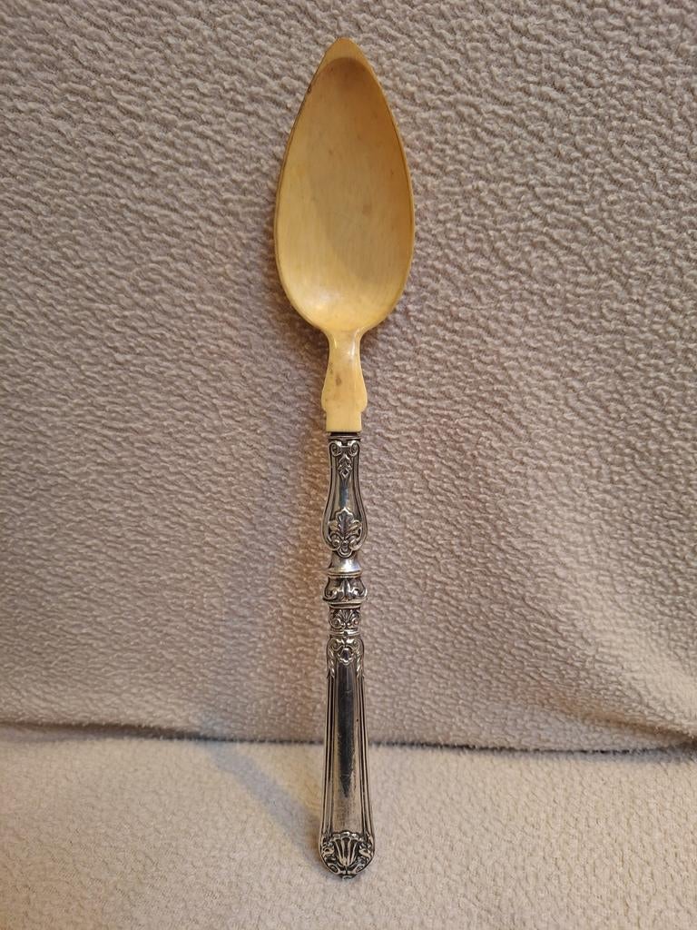 Serveerlepel verzilverd, Antiek en Kunst, Antiek | Zilver en Goud, Ophalen of Verzenden