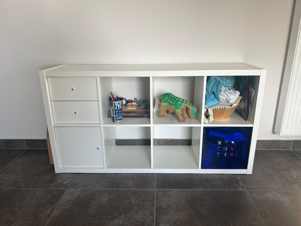 White IKEA KALLAX shelving unit at 50%, Maison & Meubles, Enlèvement, Comme neuf