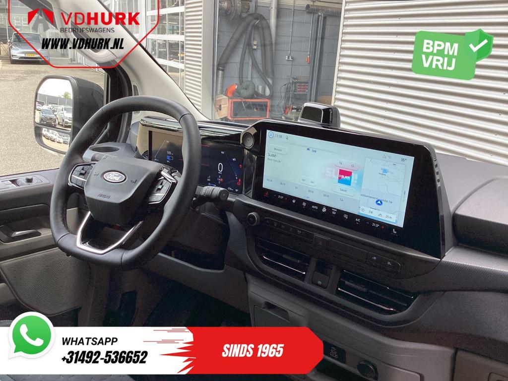Ford E-Transit Custom 218 pk 330 km WLTP L2 Limited Garantie, Auto's, Automaat, Zwart, Ford, Onderhoudsboekje