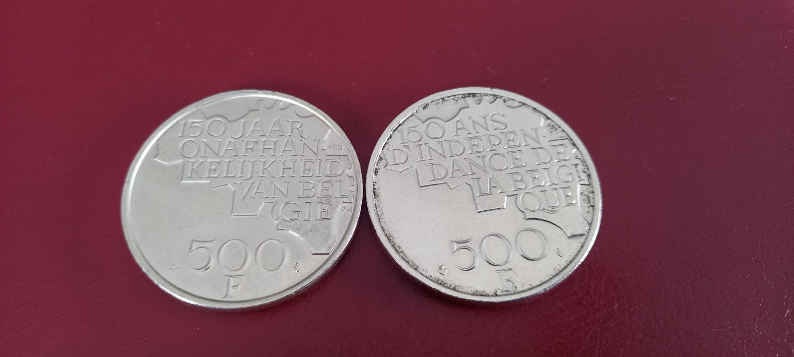 2 x 500 Frank, Postzegels en Munten, Ophalen