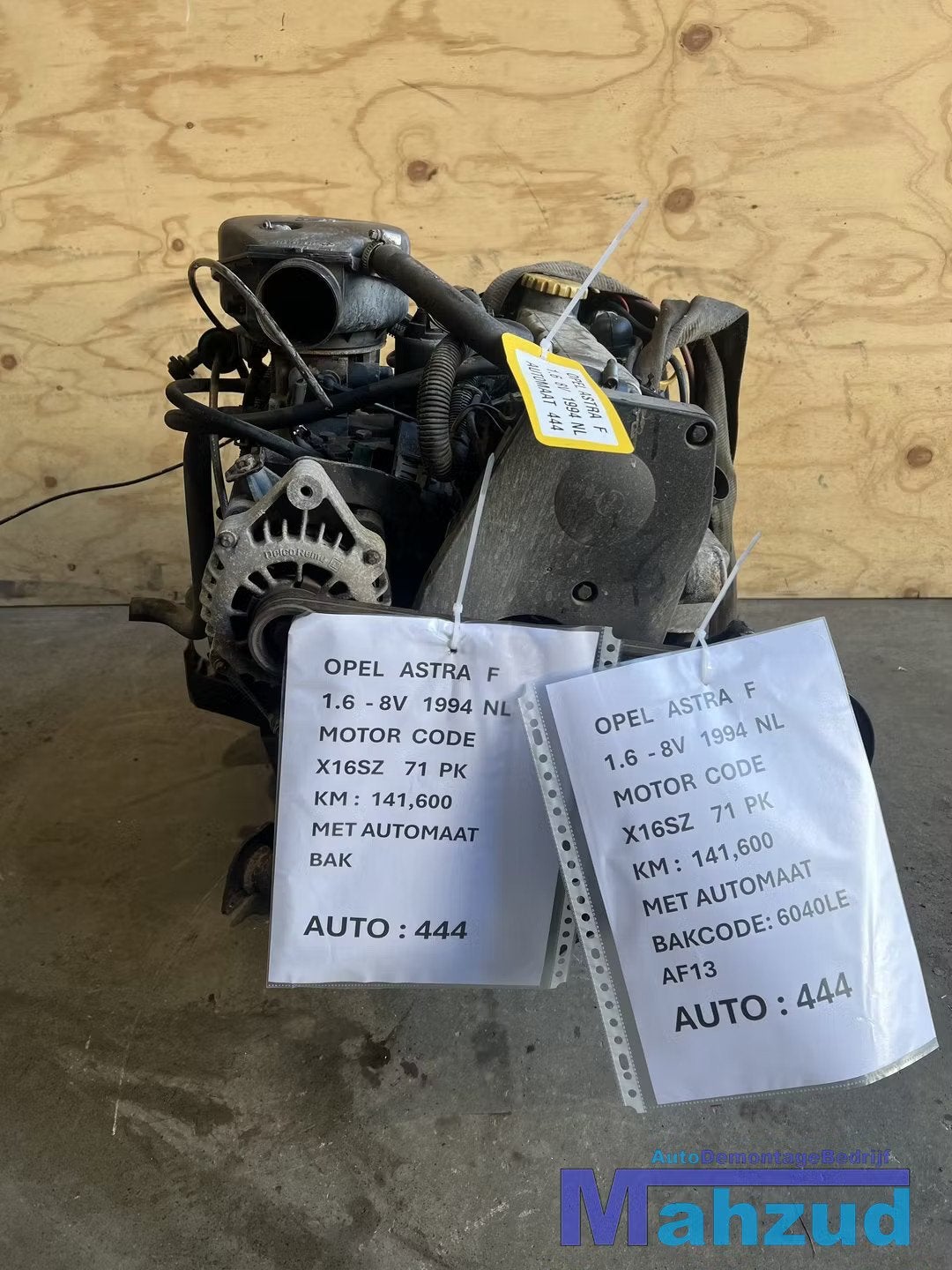 OPEL ASTRA F 1.6I 1.6 Motorblok motor engine moteur, Opel Automobile GmbH, Opel, Bahnhofsplatz 1
65423  Russelsheim am Main, DE