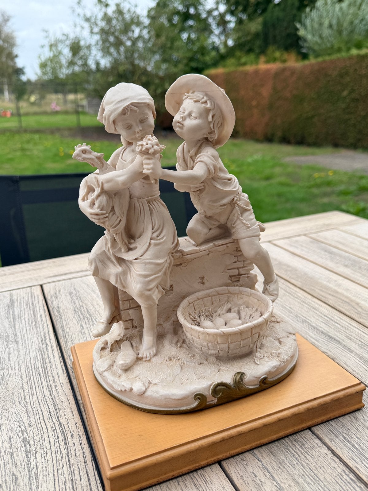 Vintage decoratief beeld – jongen & meisje, Enlèvement, Utilisé