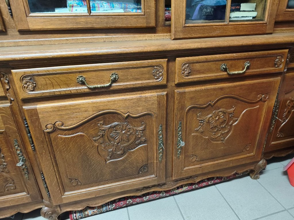 Vitrinekast, Huis en Inrichting, Ophalen, Gebruikt, Eikenhout, Met lade(s)