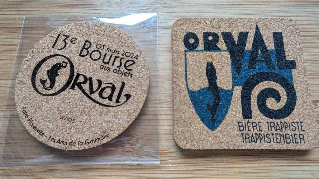 Set van 2 kurken onderzetters van Orval, Ophalen of Verzenden, Nieuw, Viltje(s), Overige merken