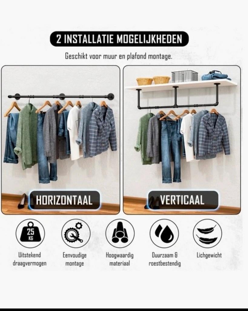 Kledingstang muur Nolad Nieuw, Ophalen, Nieuw