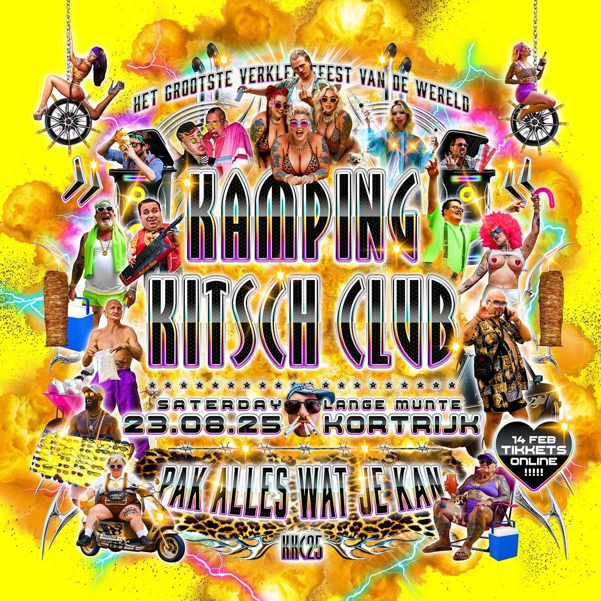2 Kaarten kamping kitsch 22/08 + 100 eurodrankkaart+ parking, Tickets en Kaartjes, Evenementen en Festivals