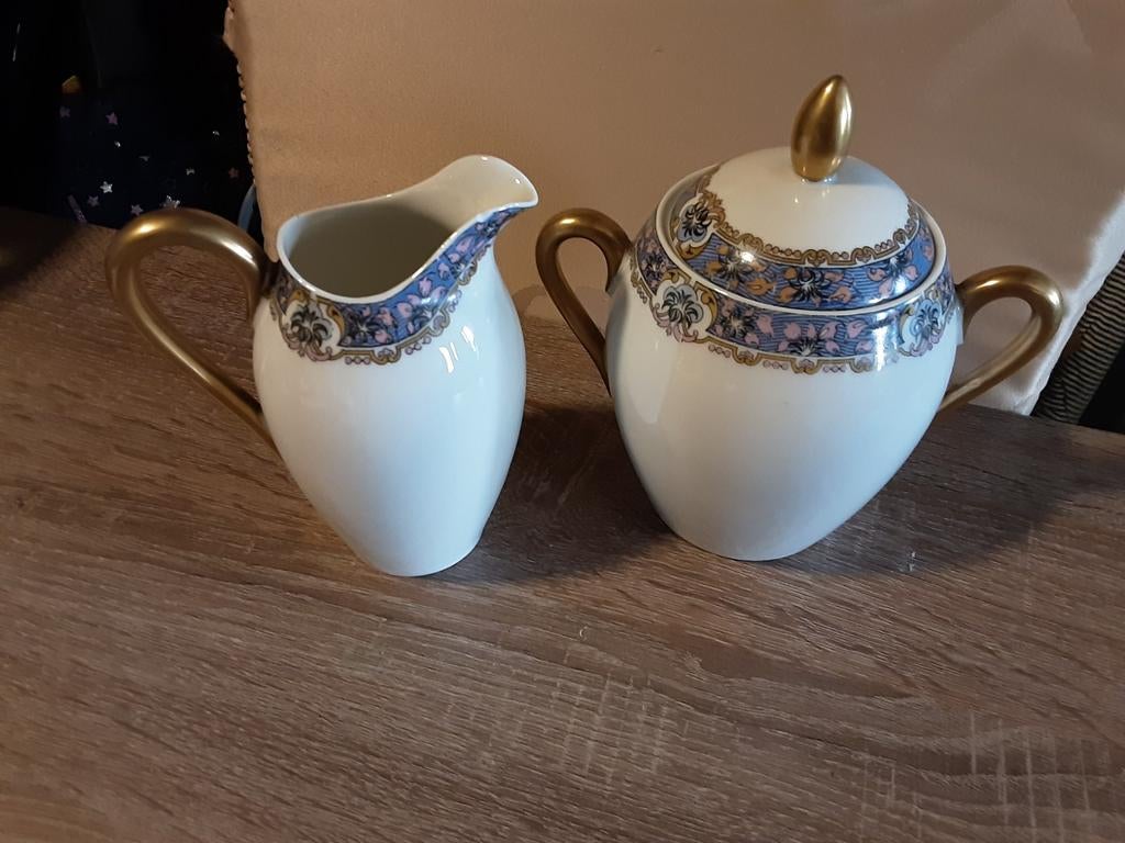 Porseleinen suikerpot en creamer van limoges, Ophalen