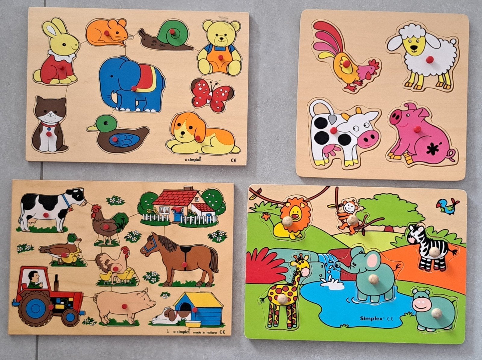 houten puzzelpakket - 4 puzzels, Enlèvement ou Envoi, Moins de 10 pièces, Comme neuf, En bois