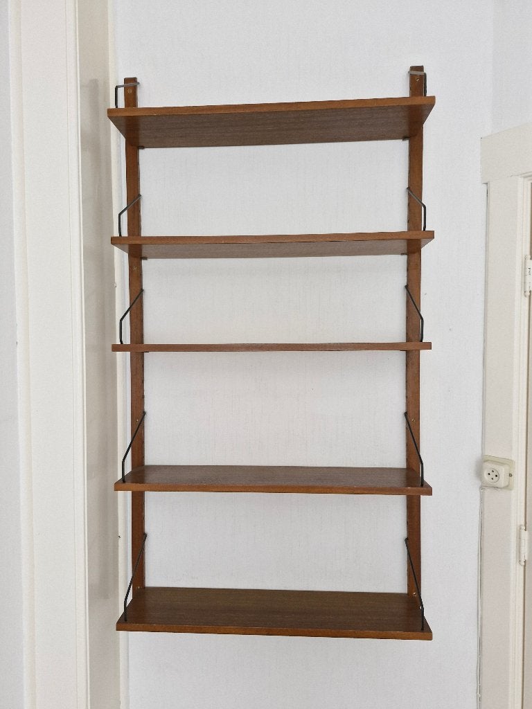 Vintage boekenrek / wandrek Poul Cadovius Deens, Ophalen, Gebruikt