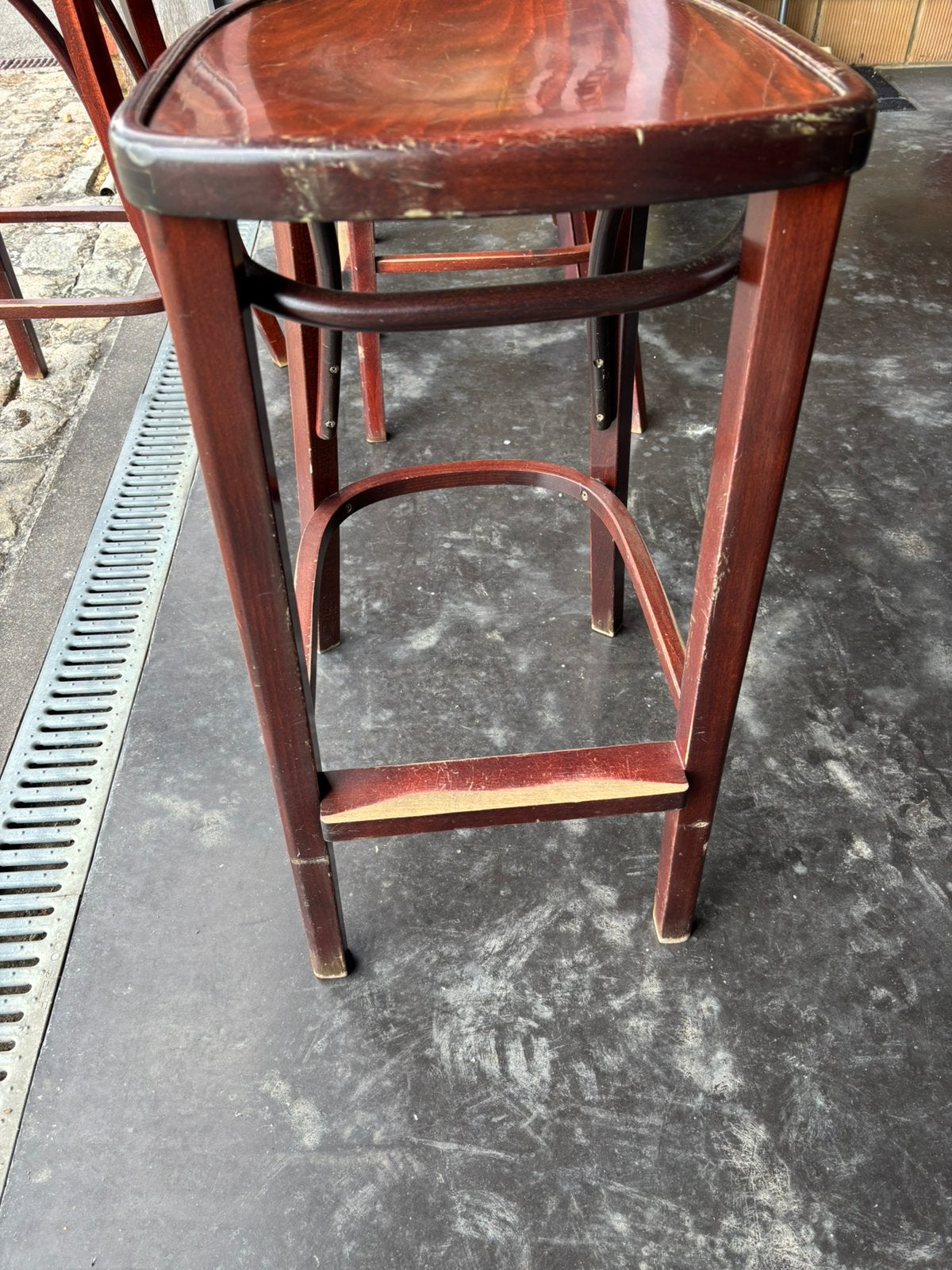 Antieke houten barkrukken, Huis en Inrichting, Ophalen, Gebruikt, Hout