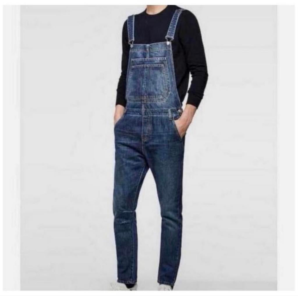 Salopette en jean Zara pour homme, taille M, bleu, Enlèvement ou Envoi, Comme neuf, Bleu, W33 - W34 (confection 48/50)