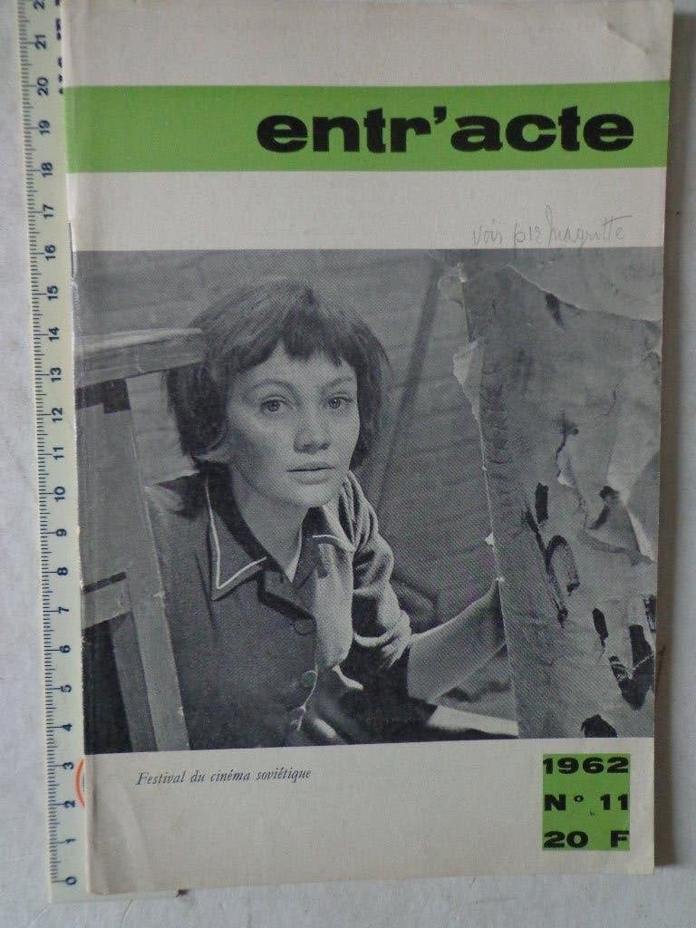 Filmtijdschrift Entr'acte Festival du cinéma soviétique 1962, Ophalen of Verzenden, Gelezen, Muziek, Film of Tv